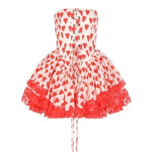 Selkie Red Heart Print Corset Top